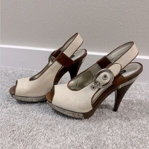 Women Dolce & Gabbana heels Wooden Platform Open Toe Slingback